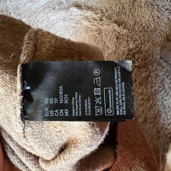 XS brown cream color block mock neck sweater - Picture 4 of 4